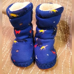 Joules Padabout Print Faux Fur Lined Bootie Slipper